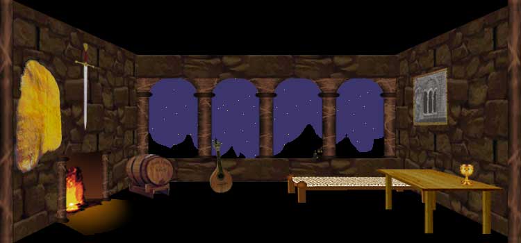 Die Wohnstube der Burg, viele Raritäten aus über 1000 Lebensjahren. Einfach die Gegenstände anklicken und mehr erfahren.